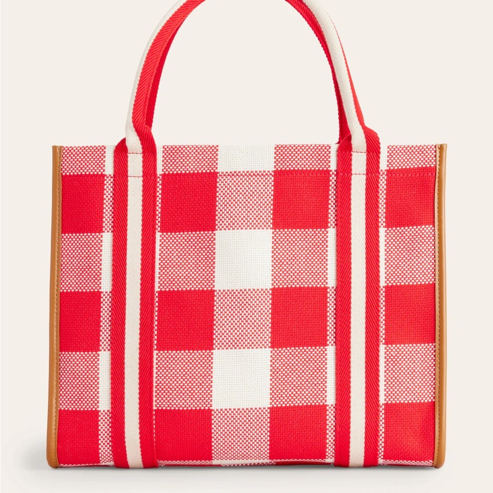 Red and White Check BODEN Tote Bag